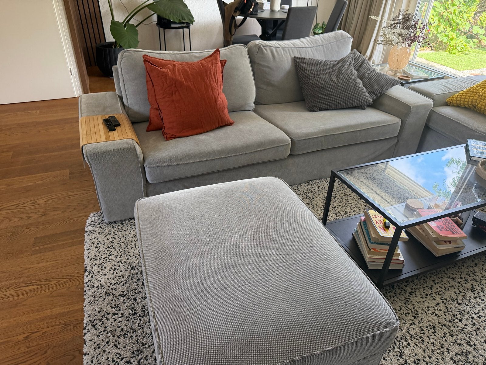 IKEA KIVIK 3-zitsbank met chaise longue en poef, Ophalen, Gebruikt, Hoekbank, 300 cm of meer