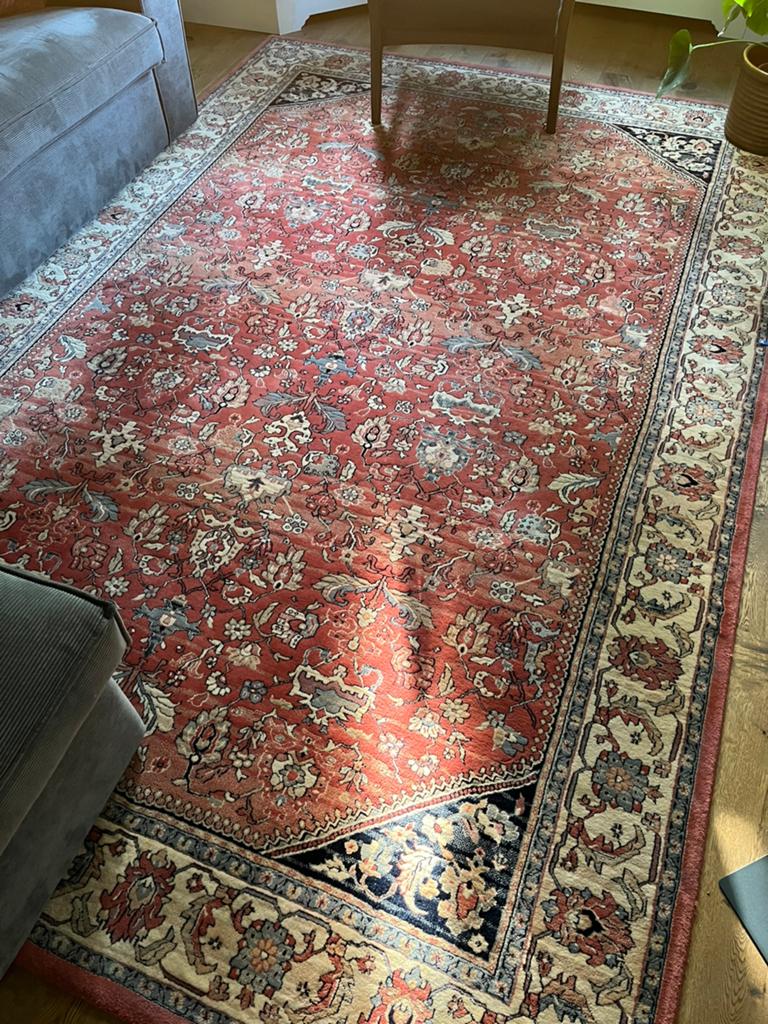 Groot vintage wollen vloerkleed 200x300 cm, Ophalen, Overige kleuren, Vintage, 200 cm of meer