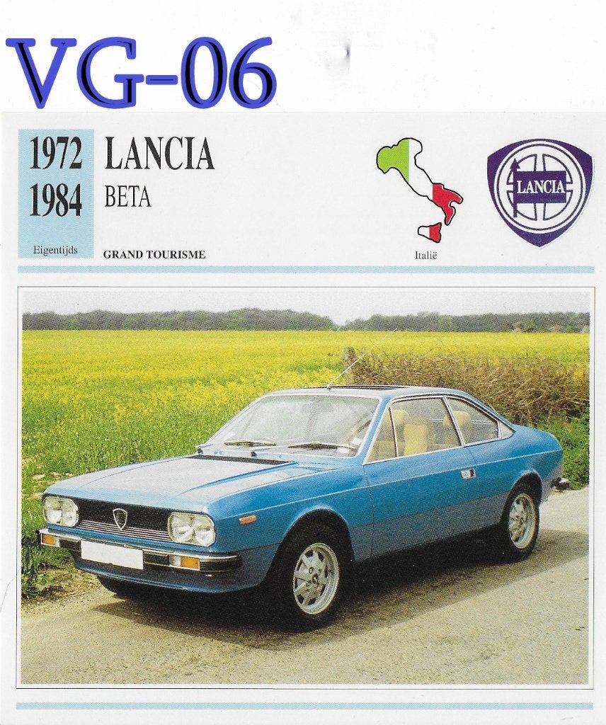 VG6 Autokaart Lancia beta ( 1972 - 1984 ), Ophalen of Verzenden, Zo goed als nieuw, Auto's