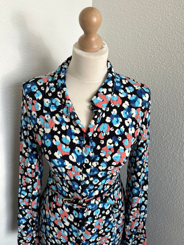 Fabienne Chapot maat 40 bloemen Hayley jurk 308, Maat 38/40 (M), Blauw, Ophalen of Verzenden, Zo goed als nieuw