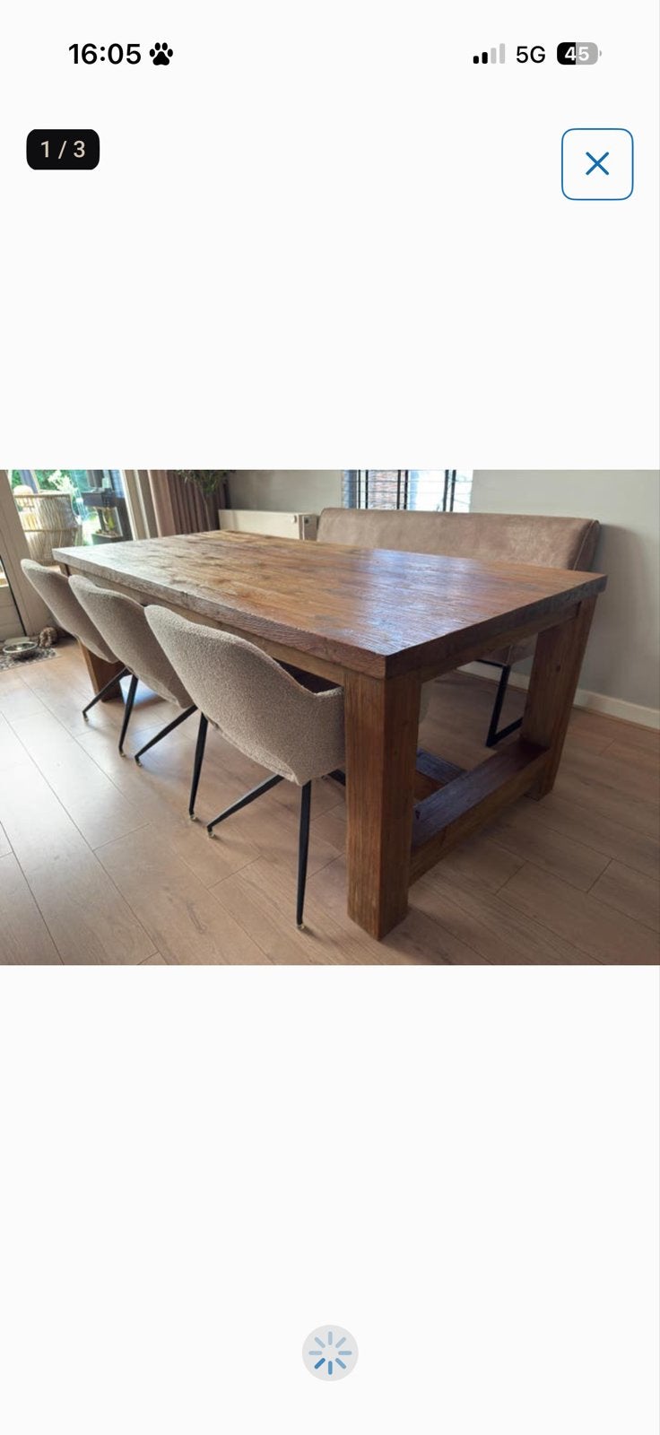 Massieve Teakhouten Kloostertafel 220x100 cm - Zen Lifestyle, Huis en Inrichting, Tafels | Eettafels, Ophalen, Gebruikt, 100 tot 150 cm