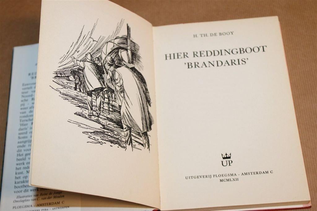 Hier Reddingboot Brandaris — Avontuur op Zee De Booy [1962], Verzamelen, Scheepvaart, Gebruikt, -, Kaart, Foto of Prent, -