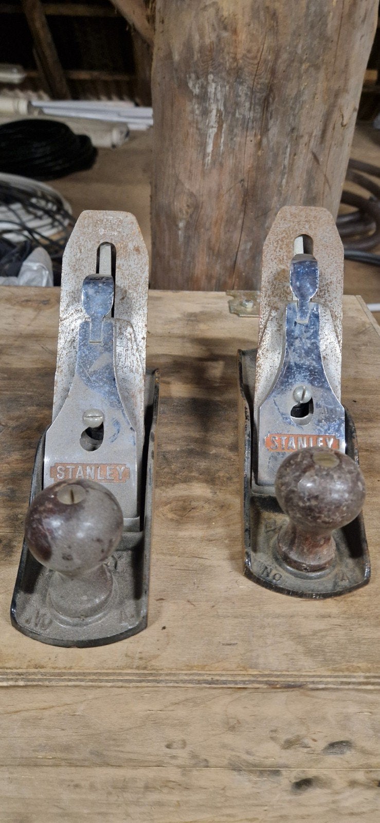 Stanley blokschaaf 2 stuks no. 4, Ophalen of Verzenden, Gebruikt, Vijl/Rasp, Stanley