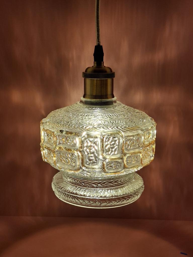 Vintage Zweedse Hanglamp, Ophalen of Verzenden, Zo goed als nieuw, Glas, Minder dan 50 cm