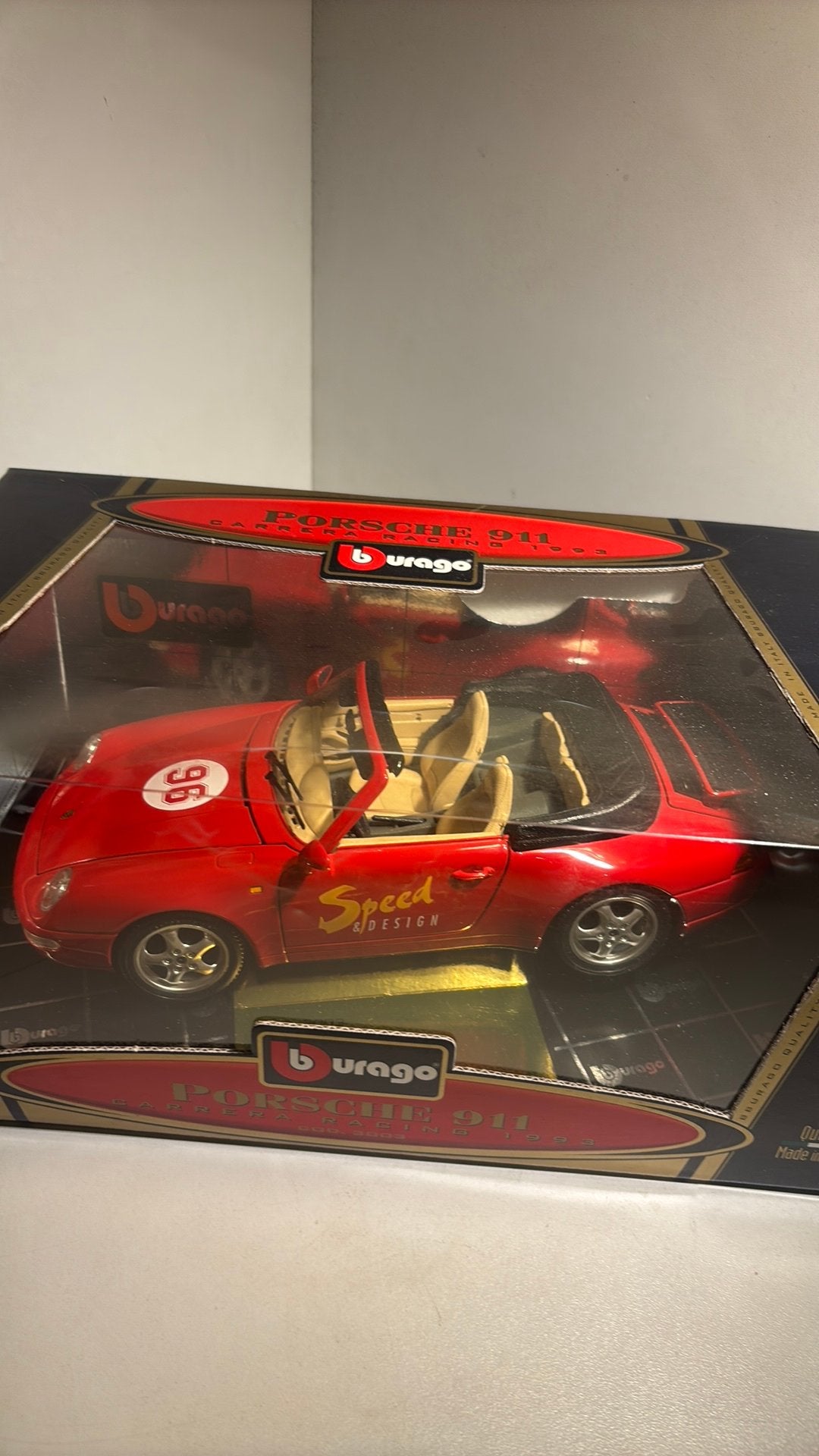 Porsche 911 carrera racing 1998 bburago 1.18, Hobby en Vrije tijd, Ophalen of Verzenden, Bburago, A, A