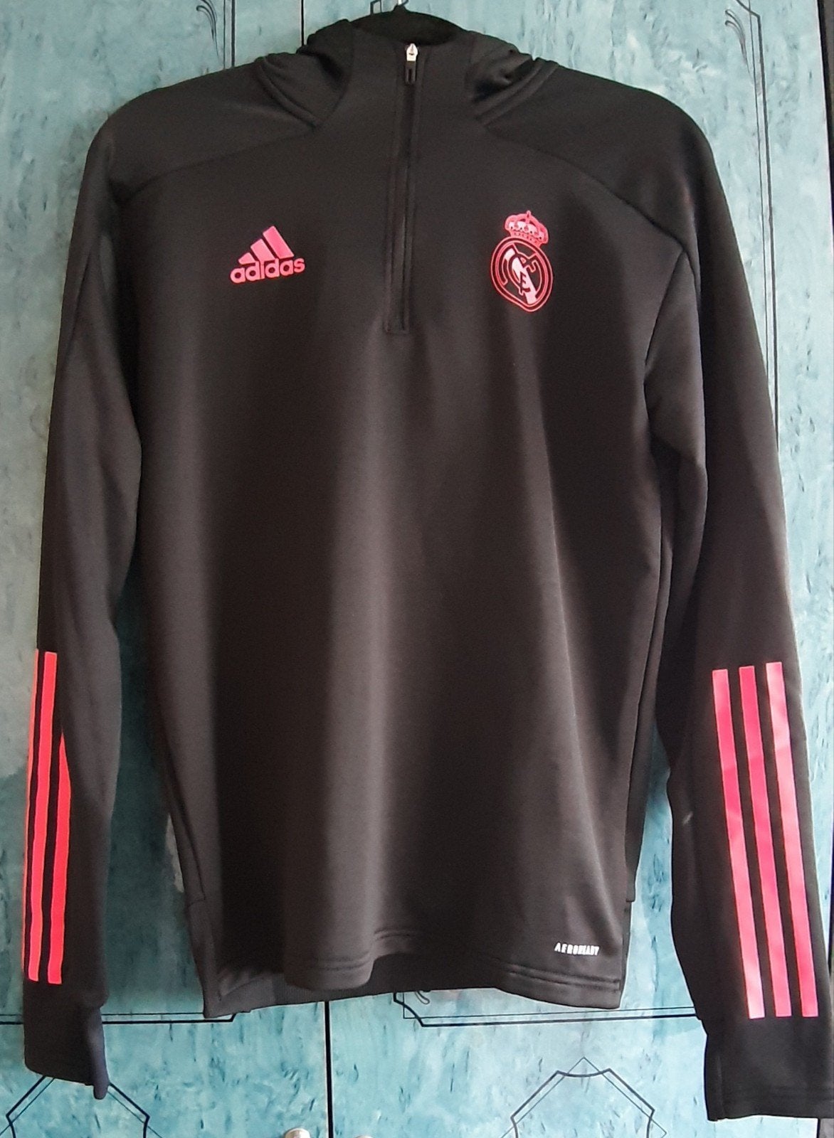Adidas Real Madrid Trainingspak Zwart/Roze Maat S, Zwart, Ophalen of Verzenden, Zo goed als nieuw, Adidas