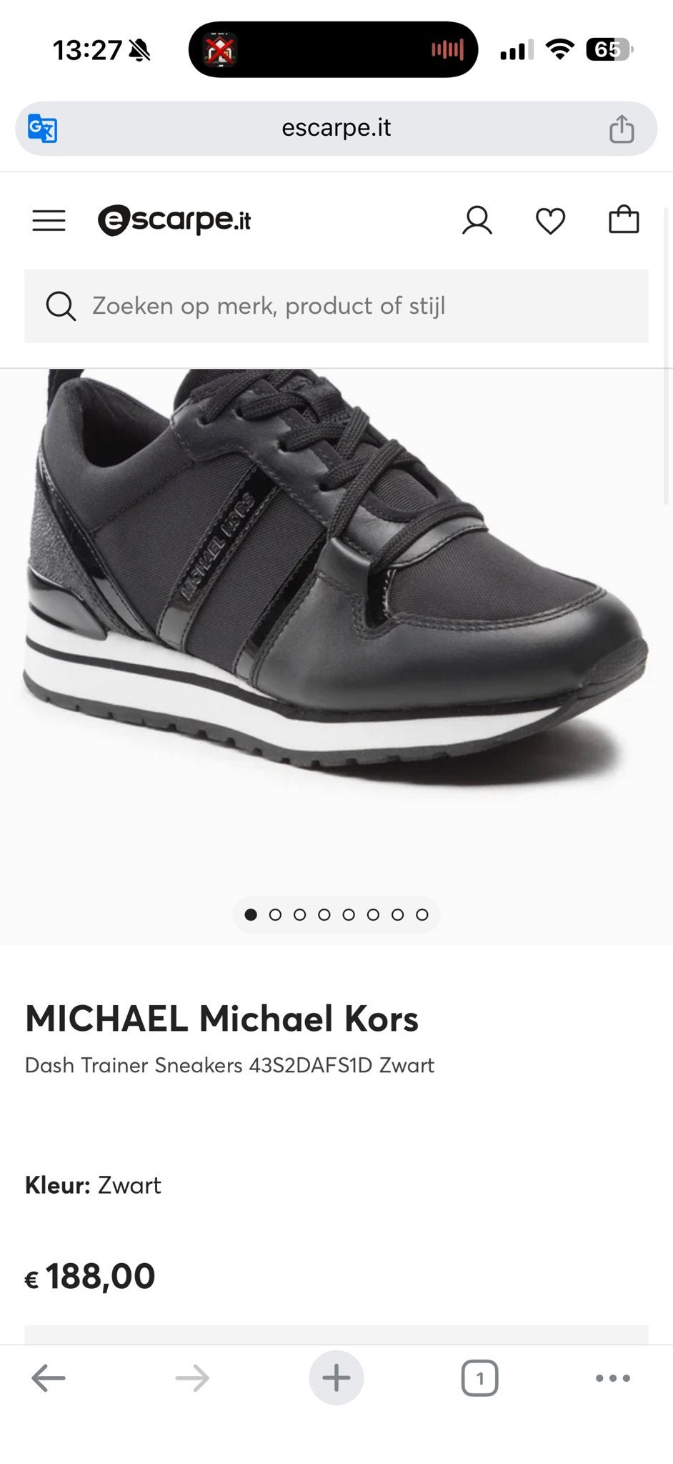 Michael Kors Dash Trainer Sneakers, Zwart, Ophalen of Verzenden, Sneakers of Gympen, Zo goed als nieuw