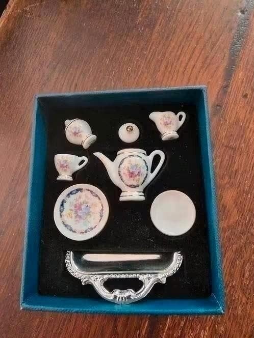 Reutter Porseleinen Miniatuur Theeservies Poppenhuis, Ophalen of Verzenden