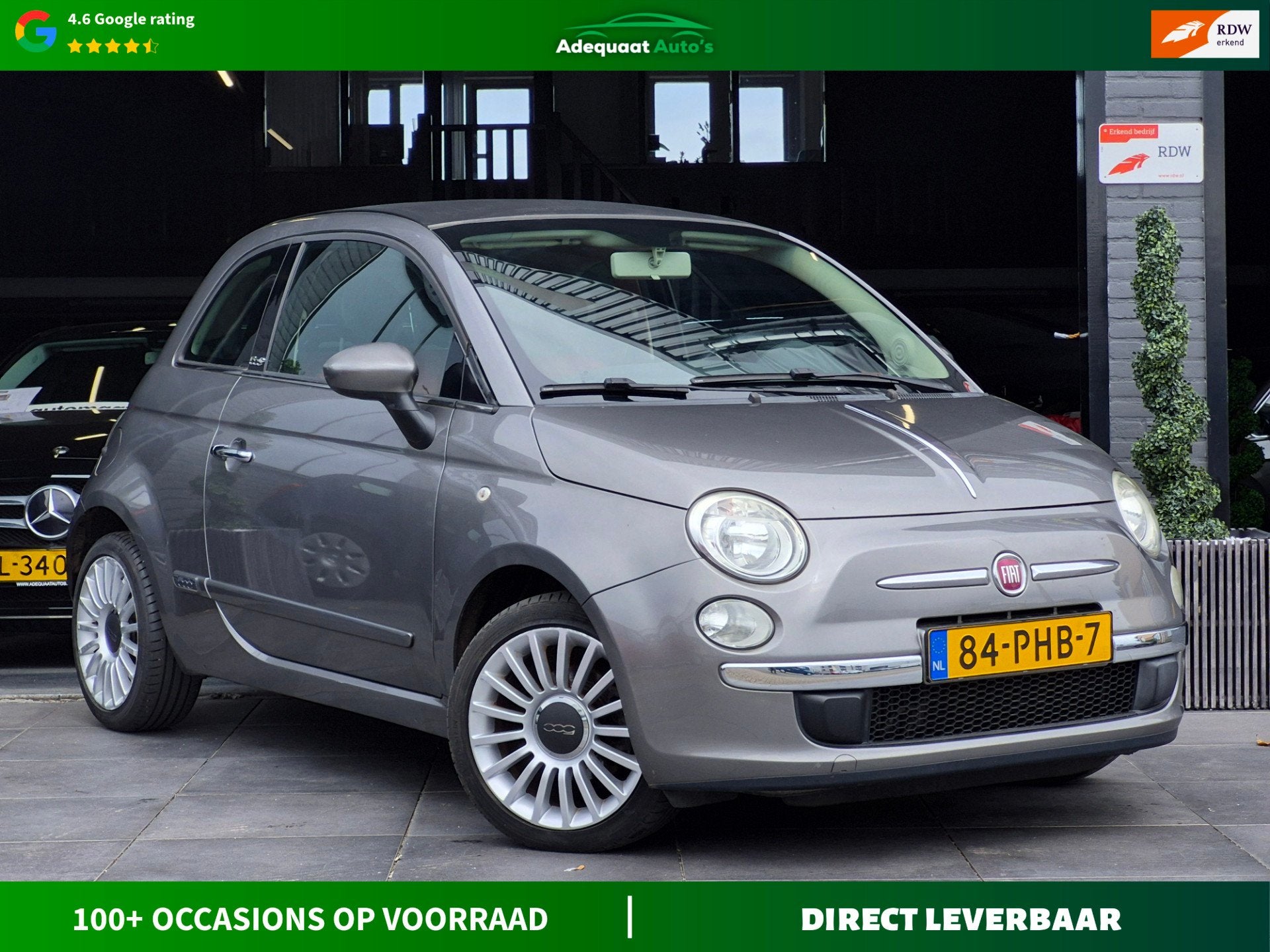 Fiat 500 C 0.9 TwinAir|Cabrio|Leder|Airco|El.Ramen|NAP|PDC, Euro 5, 86 pk, Gebruikt, Handgeschakeld