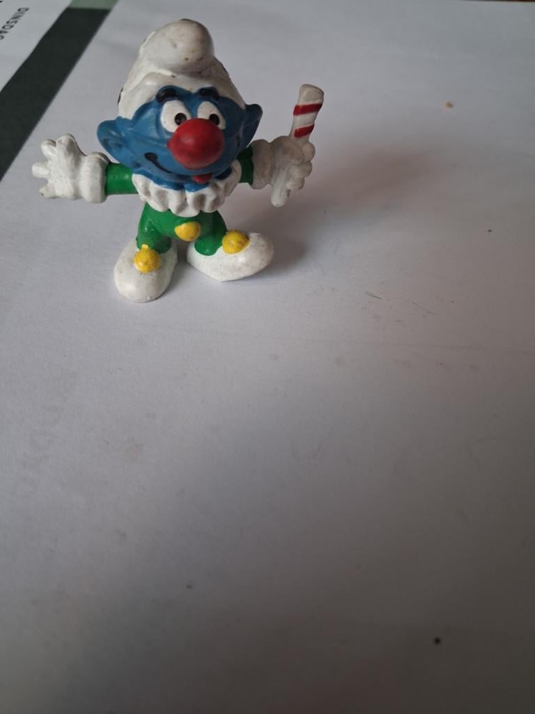Peyo Smurf met zuurstok - Vintage Smurfen figuur, Ophalen of Verzenden