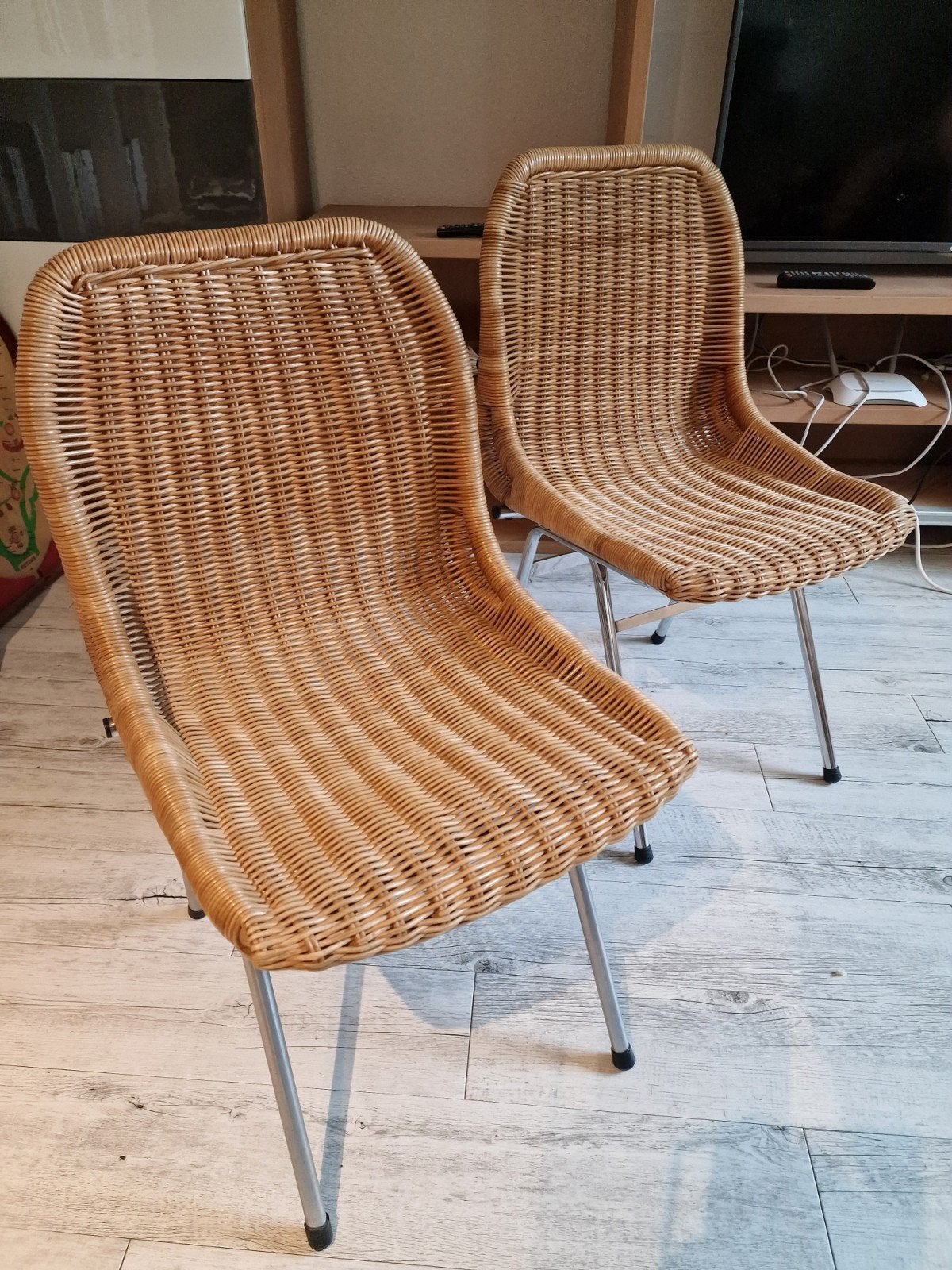 Twee vintage rotan stoelen Dirk van Sliedrecht - Rohé, Ophalen, Gebruikt, Twee, Overige kleuren