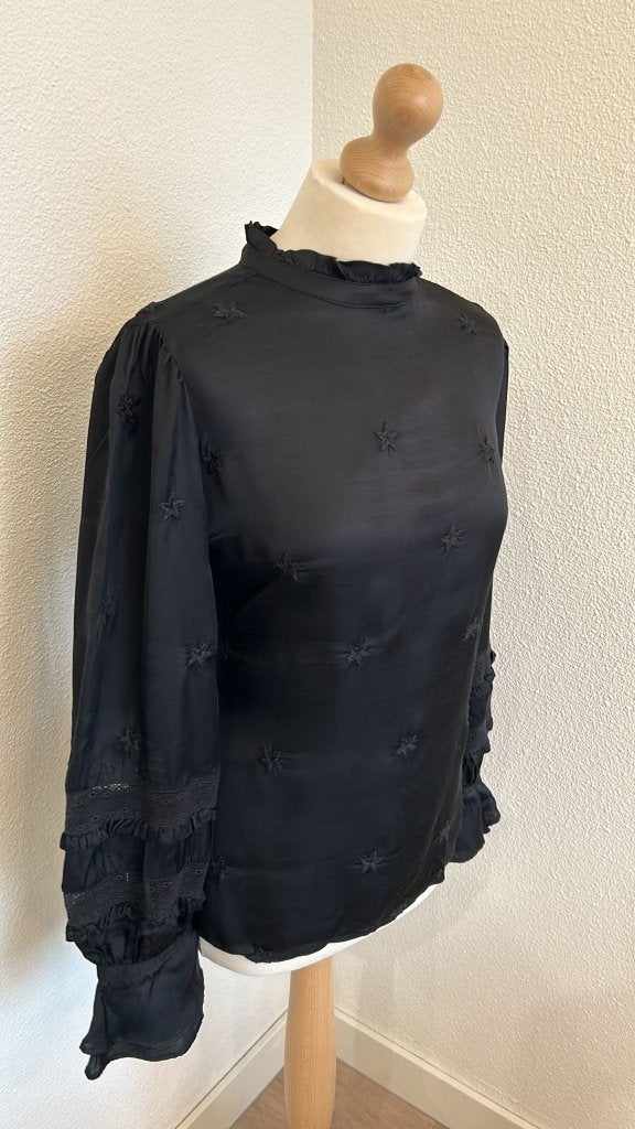 Fabienne Chapot maat 40 Leo frill top 744, Kleding | Dames, Blouses en Tunieken, Maat 38/40 (M), Zwart, Ophalen of Verzenden, Zo goed als nieuw