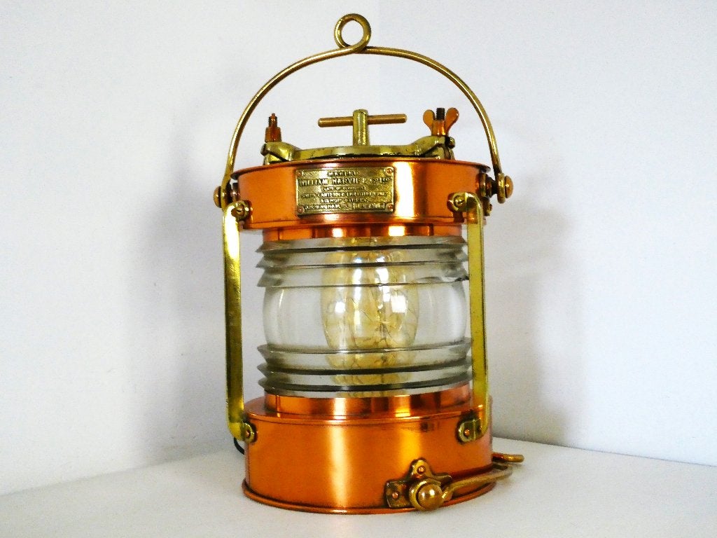 Antieke Scheepslamp Ankerlicht William Harvie & Co Ltd., Antiek en Kunst, Ophalen of Verzenden