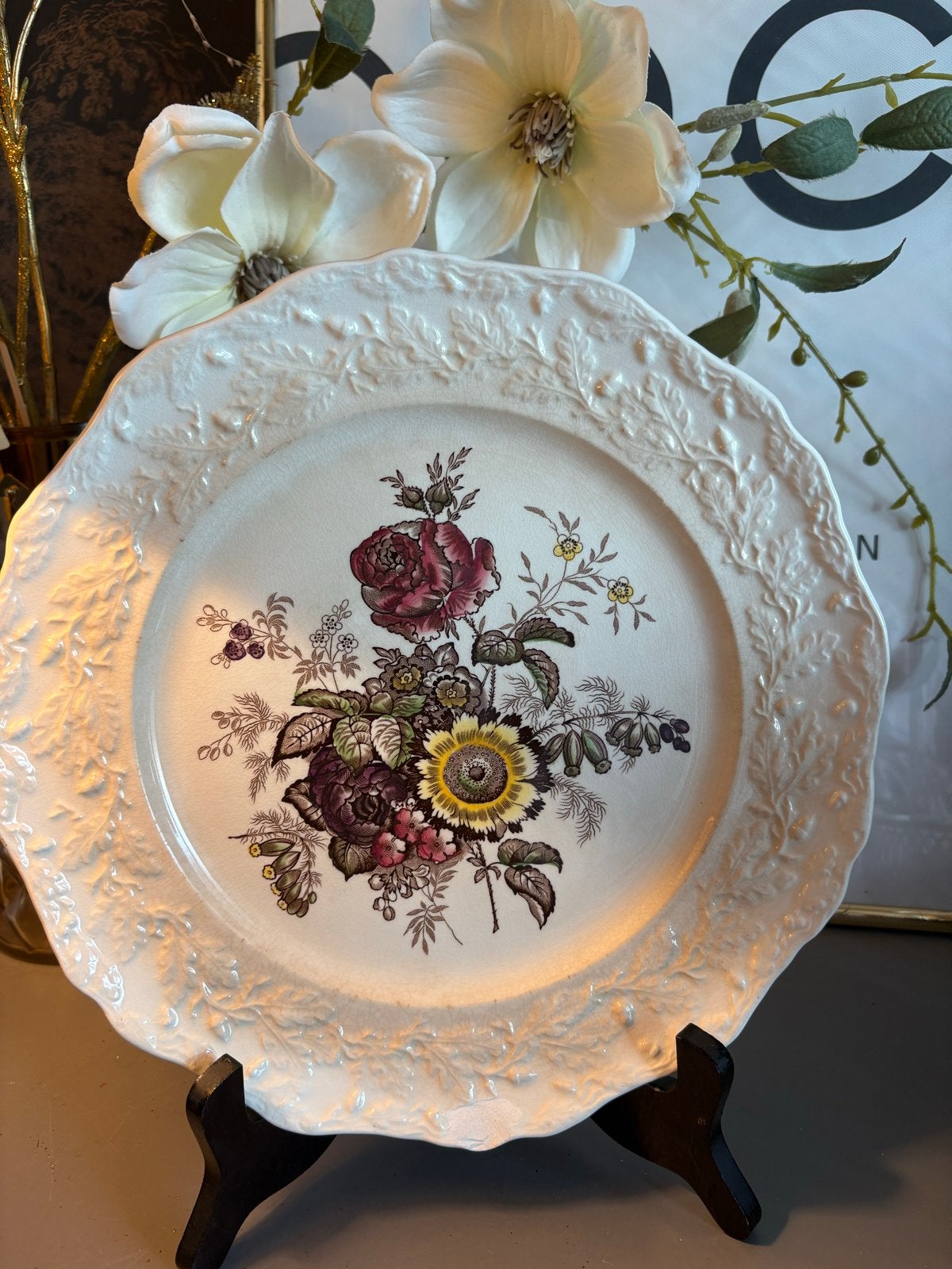 Antiek Mason's Ironstone "Friarswood" bord, Ophalen of Verzenden
