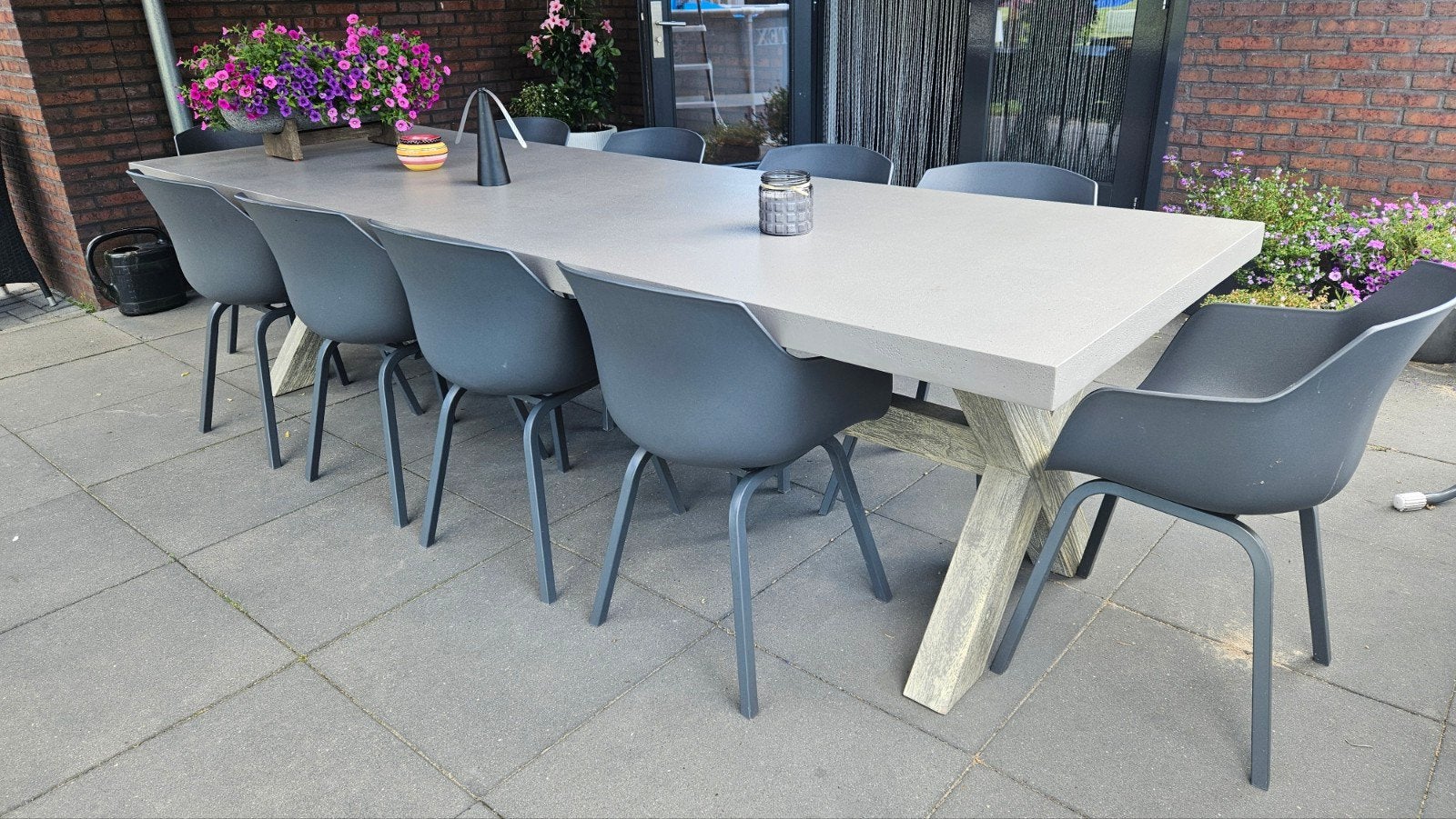 Tuinstoelen (10 stuks) - Kunststof met metalen poten, Tuin en Terras, Ophalen, Gebruikt, Kunststof
