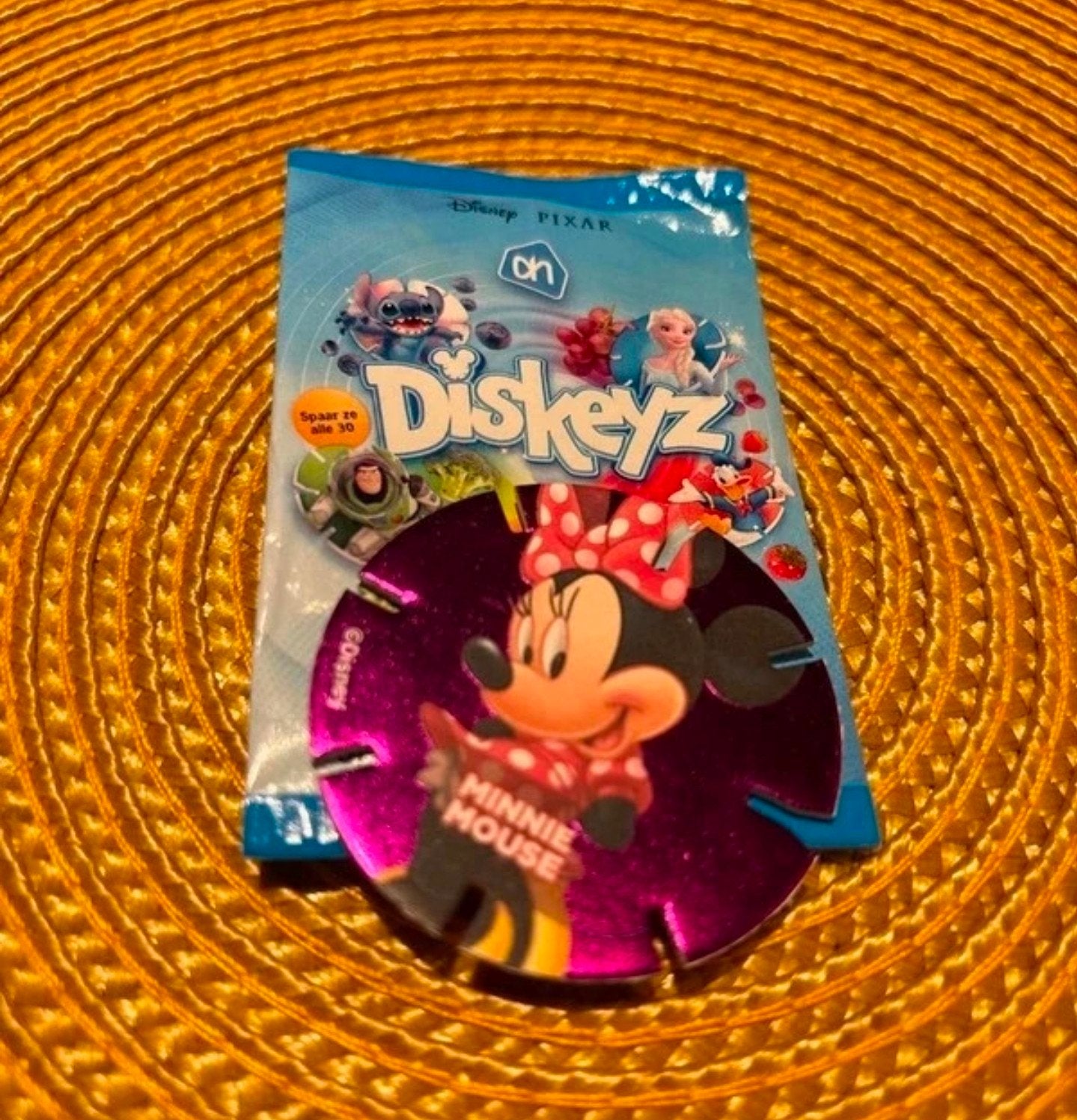 Disney Diskeyz Albert Heijn - Zeldzame Minnie Mouse, Ophalen of Verzenden, Mickey Mouse, Nieuw, Beeldje of Figuurtje
