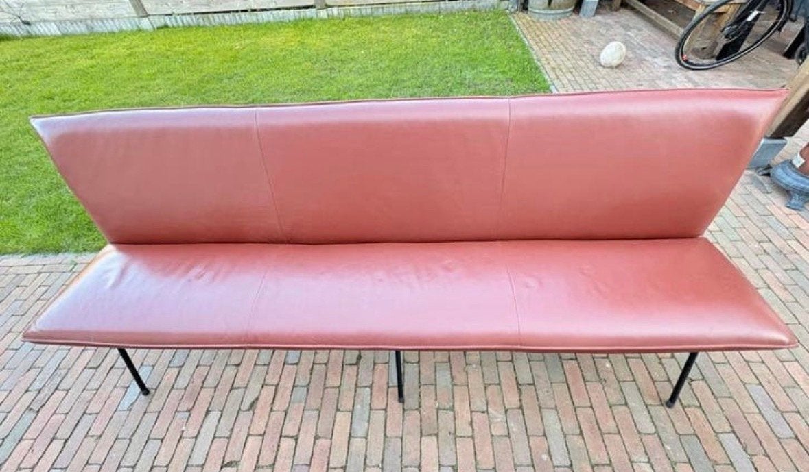 Gratis afhalen!!!! Leren bank, Huis en Inrichting, Banken | Sofa's en Chaises Longues, Ophalen, Zo goed als nieuw, 75 tot 100 cm