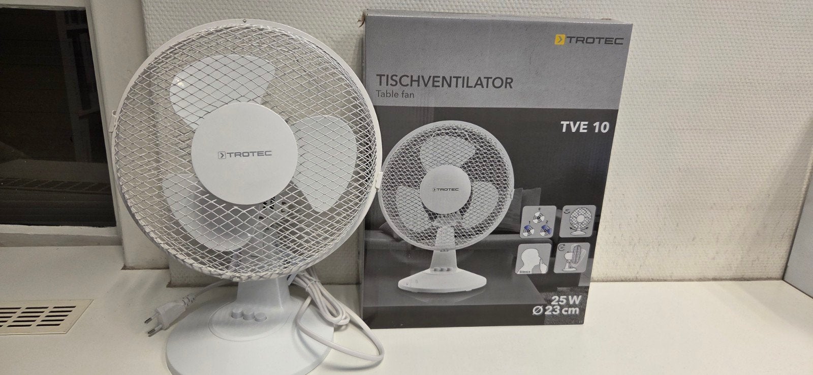 Trotec TVE 10 Tafelventilator - Compact en Krachtig, Ophalen of Verzenden, Zo goed als nieuw, Tafelventilator