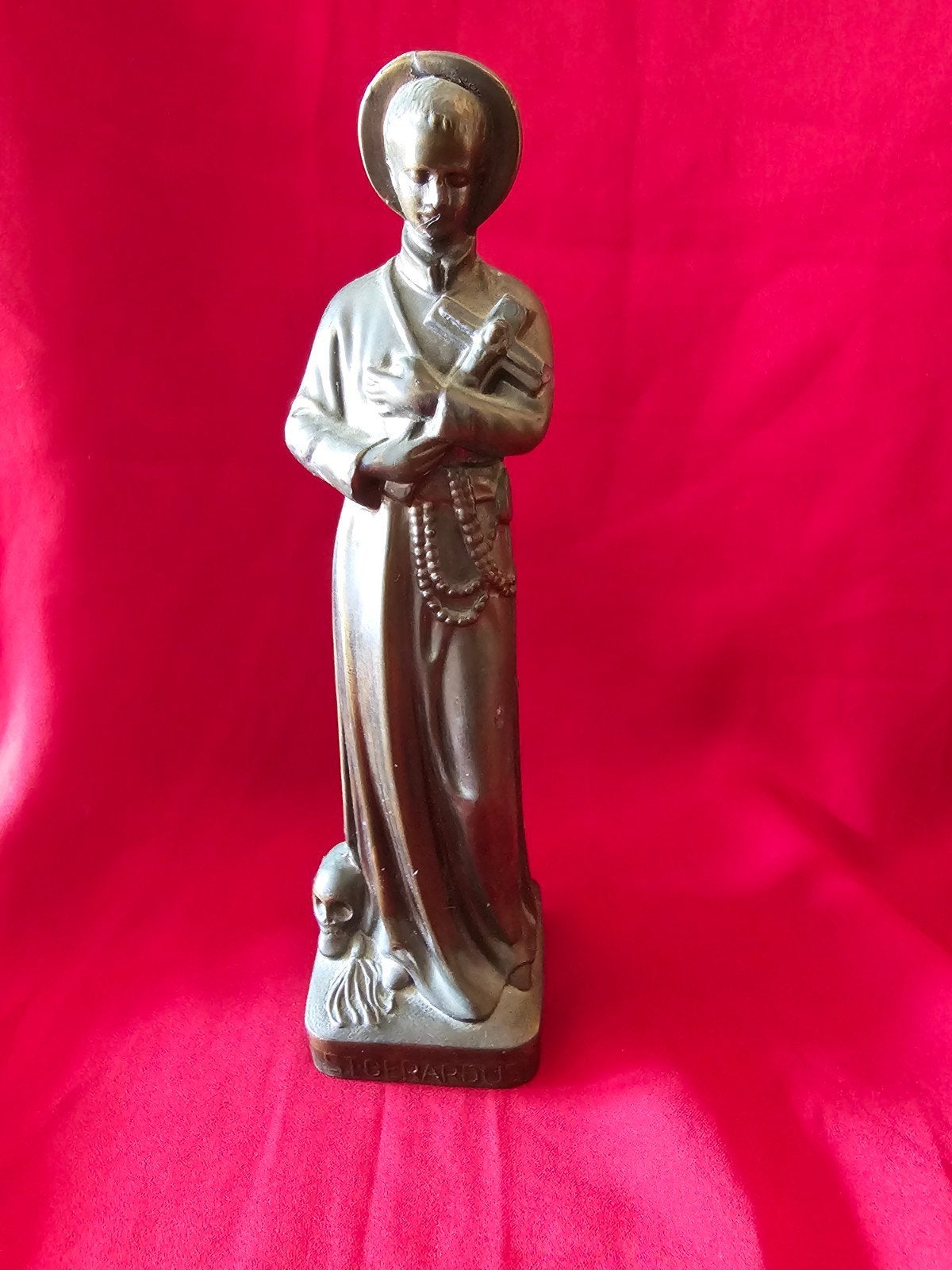 Antiek bronzen beeld St. Gerardus - Religieuze kunst, Ophalen of Verzenden