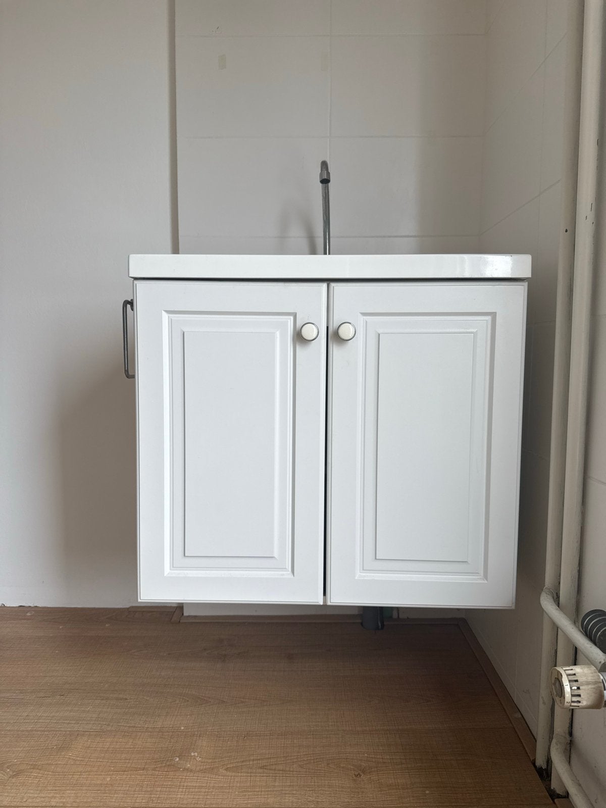 Wastafelmeubel zwevend met kraan en wasbak, Ophalen, Gebruikt, 50 tot 100 cm, Minder dan 100 cm