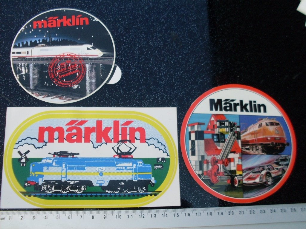 3x sticker marklin logo modelspoorbaan modelbouw, Verzamelen, Verzenden, Zo goed als nieuw, Merk