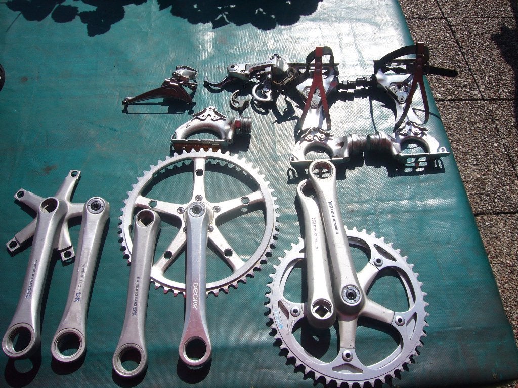 Shim. 600ax onderdelen + 1xdeore[ax geschikt?], Fietsen en Brommers, Fietsonderdelen, Gebruikt, Shimano 600ax, Ophalen, Crankstel of Pedalen