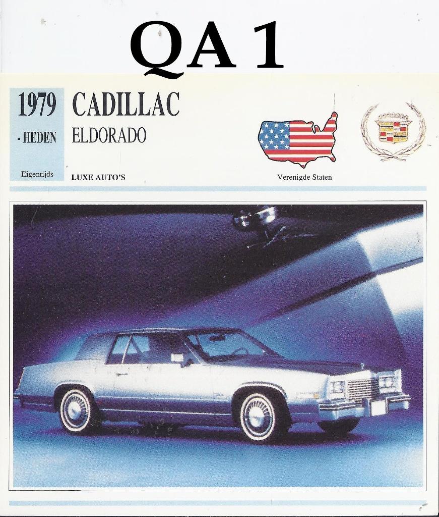 a1 autokaart cadillac eldorado 1979, Ophalen of Verzenden, Zo goed als nieuw, Auto's