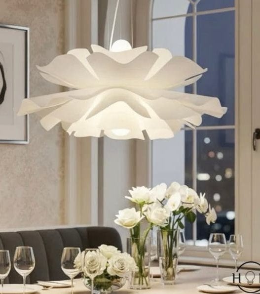 Hanglampen bloem design wit - 70cm & 50cm, Ophalen of Verzenden, Nieuw, Kunststof