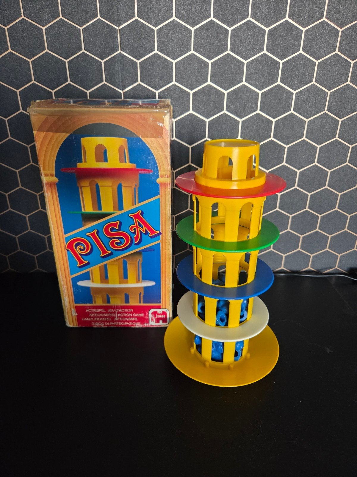Jumbo Pisa Toren Balansspel - Vintage Gezelschapsspel, Drie of vier spelers, Ophalen of Verzenden, Gebruikt, Jumbo