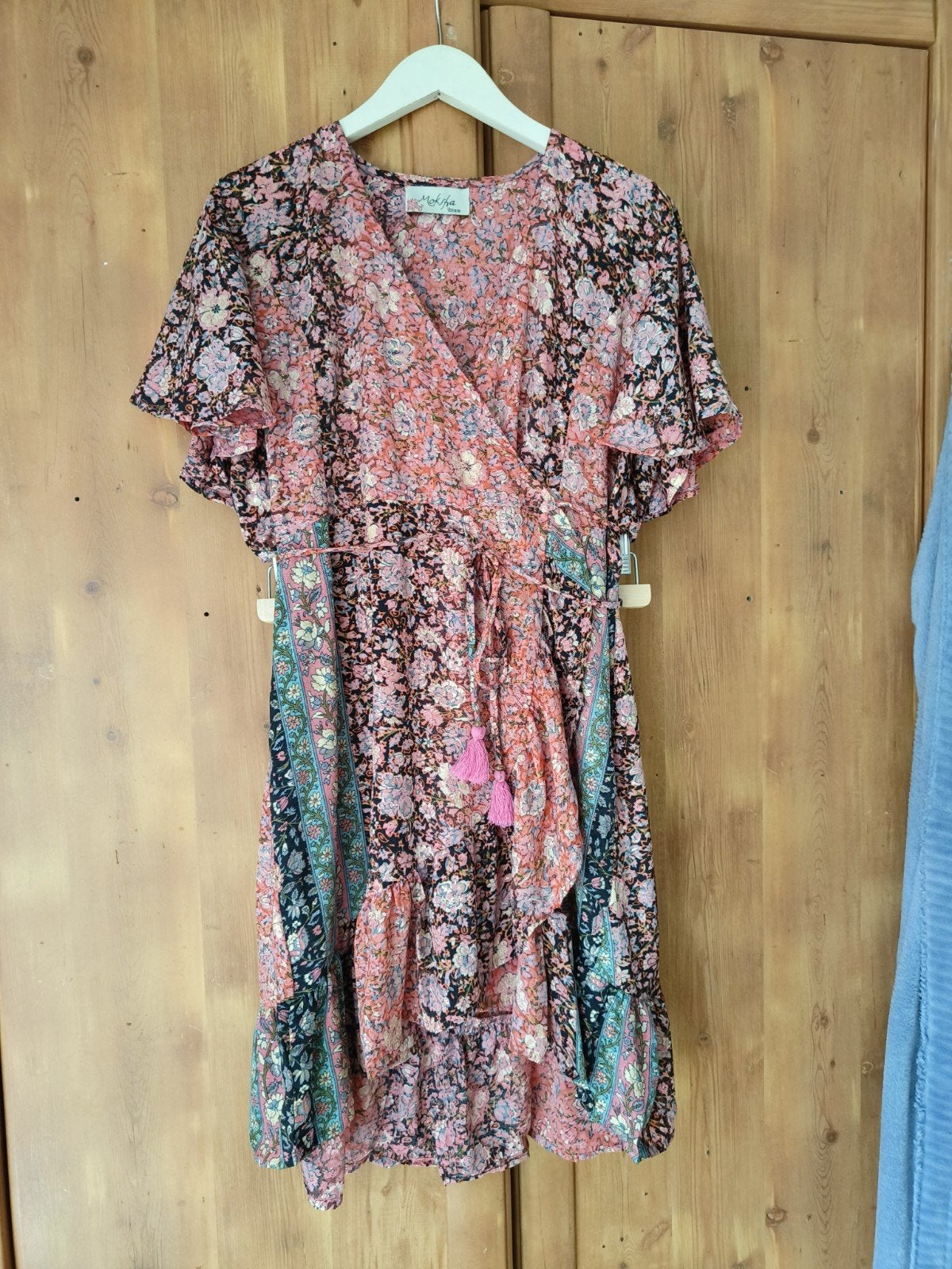 Ibiza Wikkeljurk Bloemenprint Maat M, Maat 38/40 (M), Meerkleurig, Moksha Ibiza, Ophalen of Verzenden