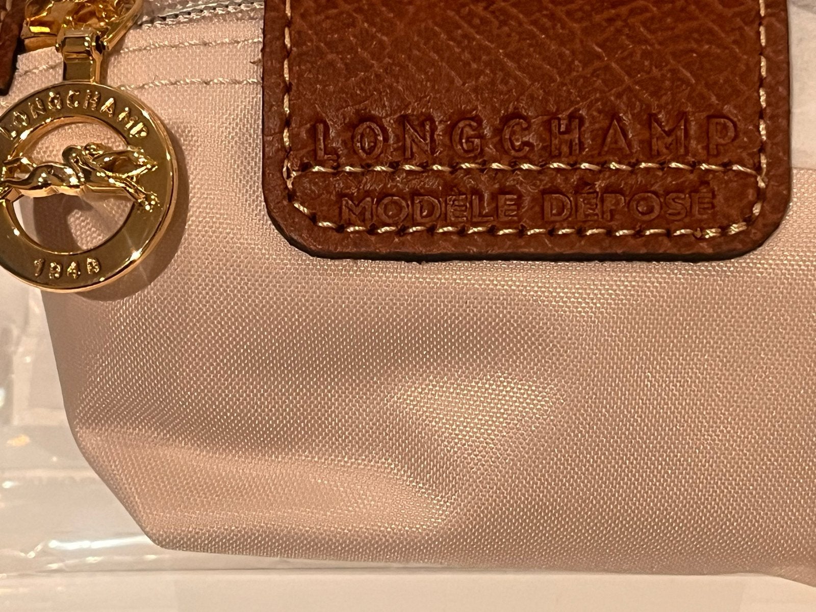Longchamp Le Pliage Mini Pouch Beige Nieuw, Sieraden, Tassen en Uiterlijk, Ophalen of Verzenden, Nieuw, Beige, Overige typen