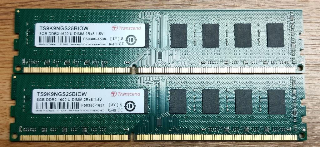 Nieuw Transcend 16GB DDR3 1600MHZ, Nieuw, DDR3, Ophalen of Verzenden, Desktop