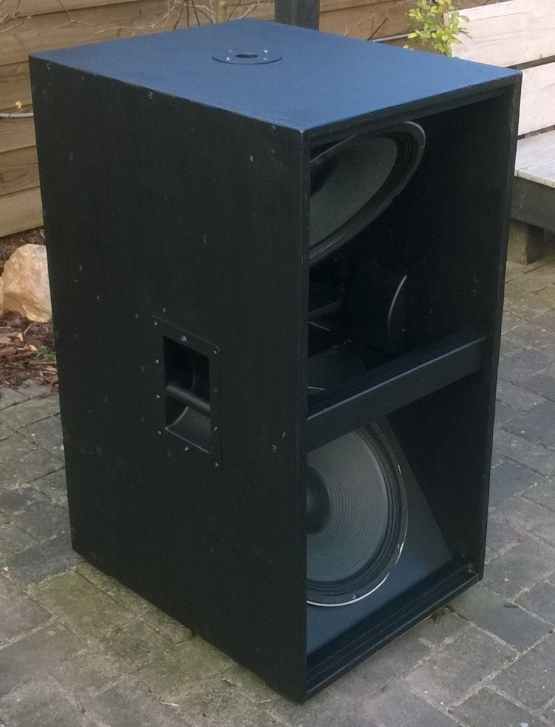 Luidsprekers sub 800 Watt dubbel 15 inch, 2 stuks, Soundlab, Subwoofer, Refurbished, Ophalen of Verzenden