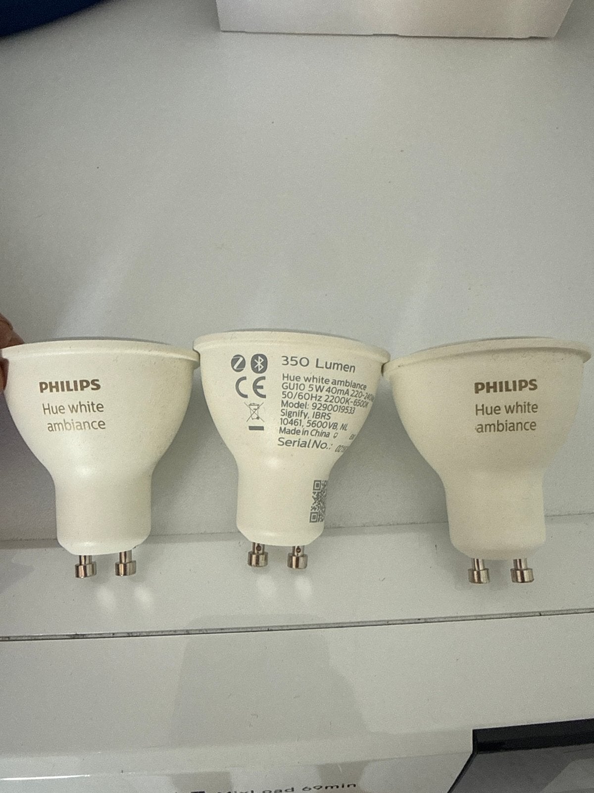 Philips Hue White Ambiance GU10 LED Spot (3 stuks), Wit, Kunststof, GU10, Ophalen of Verzenden