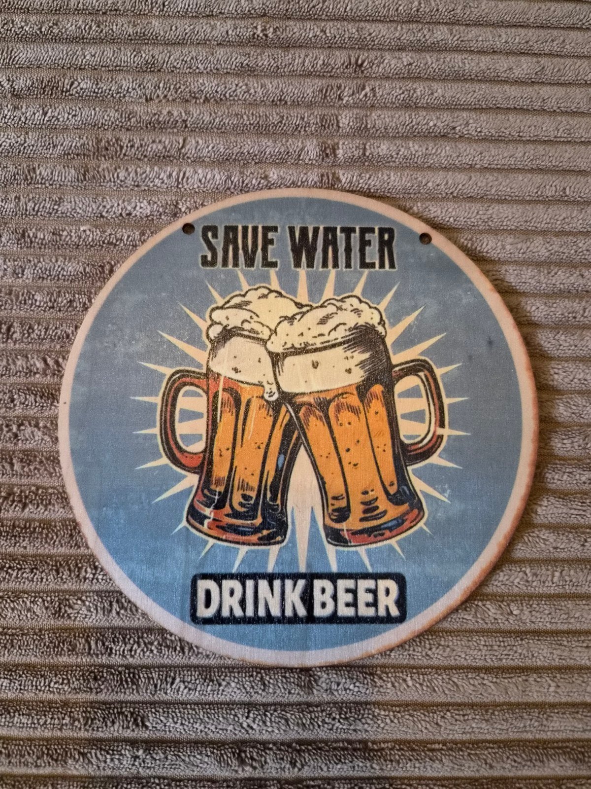 Save Water Drink Beer - Vintage Houten Bord, Meerkleurig, Nieuw, Ophalen of Verzenden, Vintage