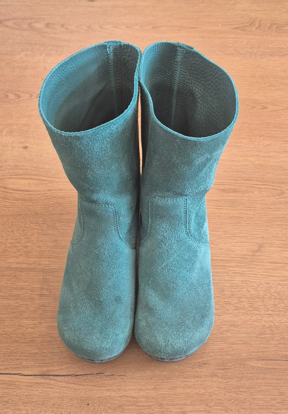 Turquoise suède klomplaarzen van Sanita, maat 38, Overige kleuren, Lage of Enkellaarzen, Ophalen of Verzenden, Sanita