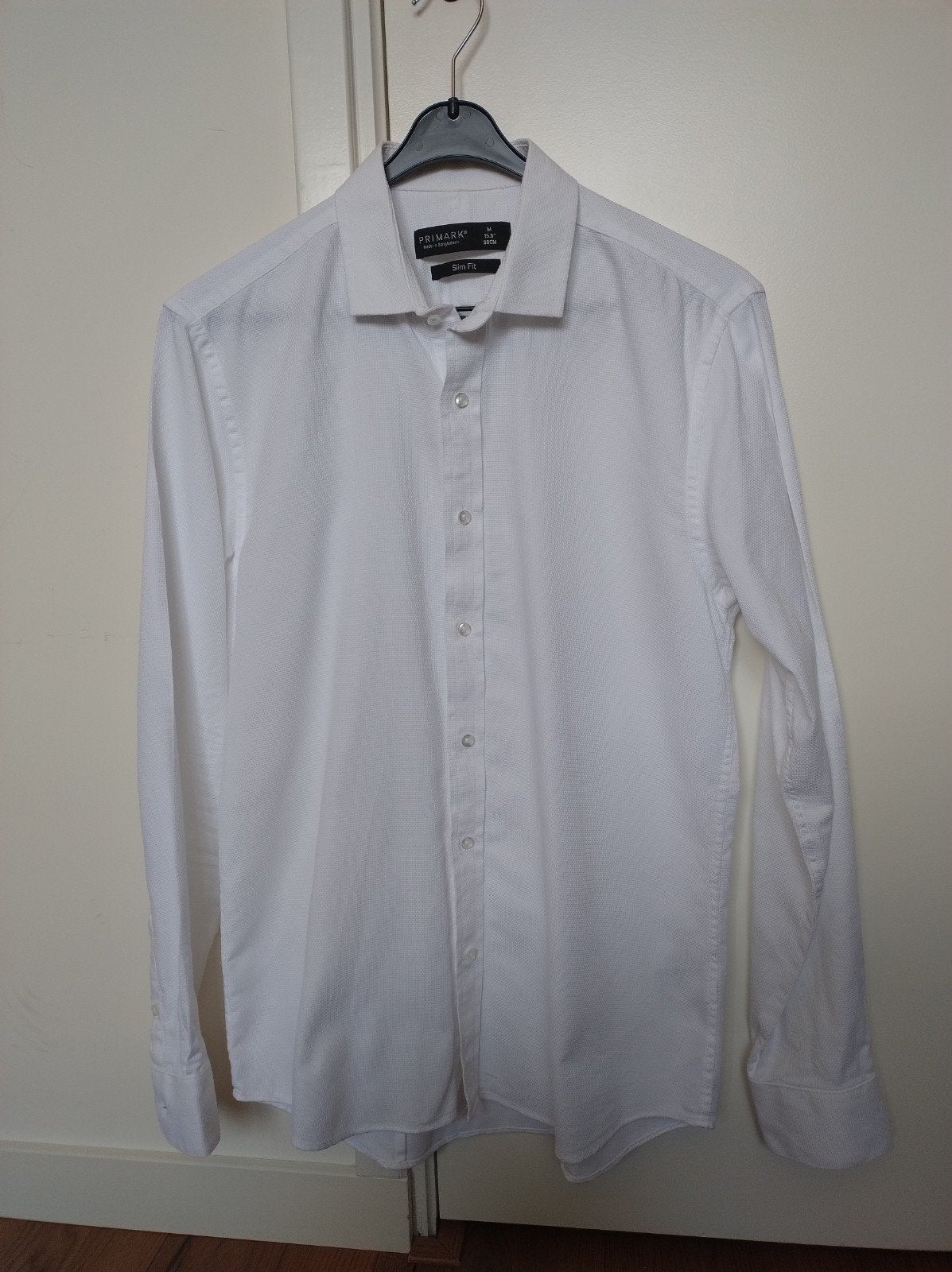 Primark overhemd heren wit gewerkt slim fit M 39 40 nieuw, Kleding | Heren, Ophalen of Verzenden, Nieuw, Wit, Halswijdte 39/40 (M)