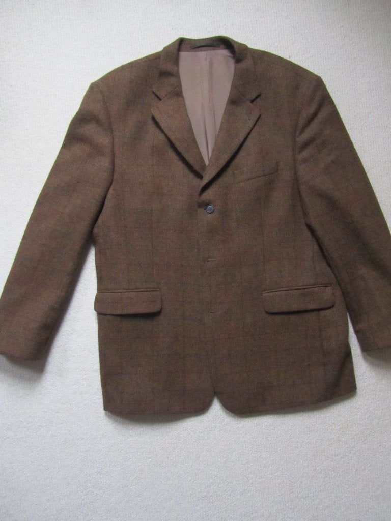 Colbert bruin 56 100% Woolmark Moon Shetland, Kleding | Heren, Bruin, Verzenden, Zo goed als nieuw, Moon Shetland