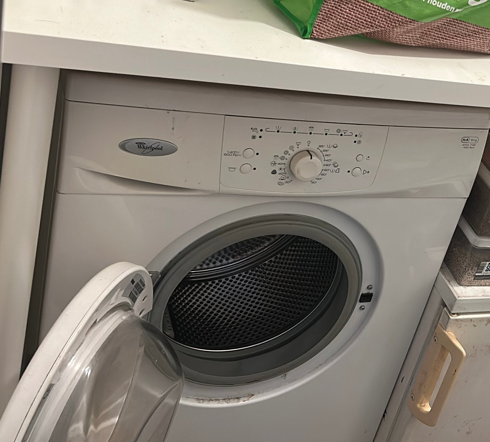 Whirlpool wasmachine, Ophalen, Gebruikt, 85 tot 90 cm, 1200 tot 1600 toeren