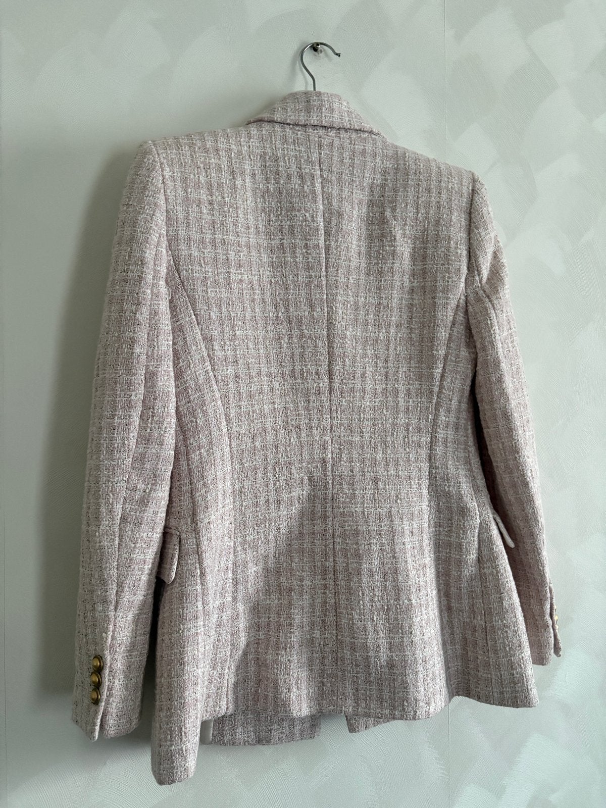 Zara Tweed Blazer - Roze/Wit Maat XS, Ophalen of Verzenden, Zo goed als nieuw, Jasje, Roze