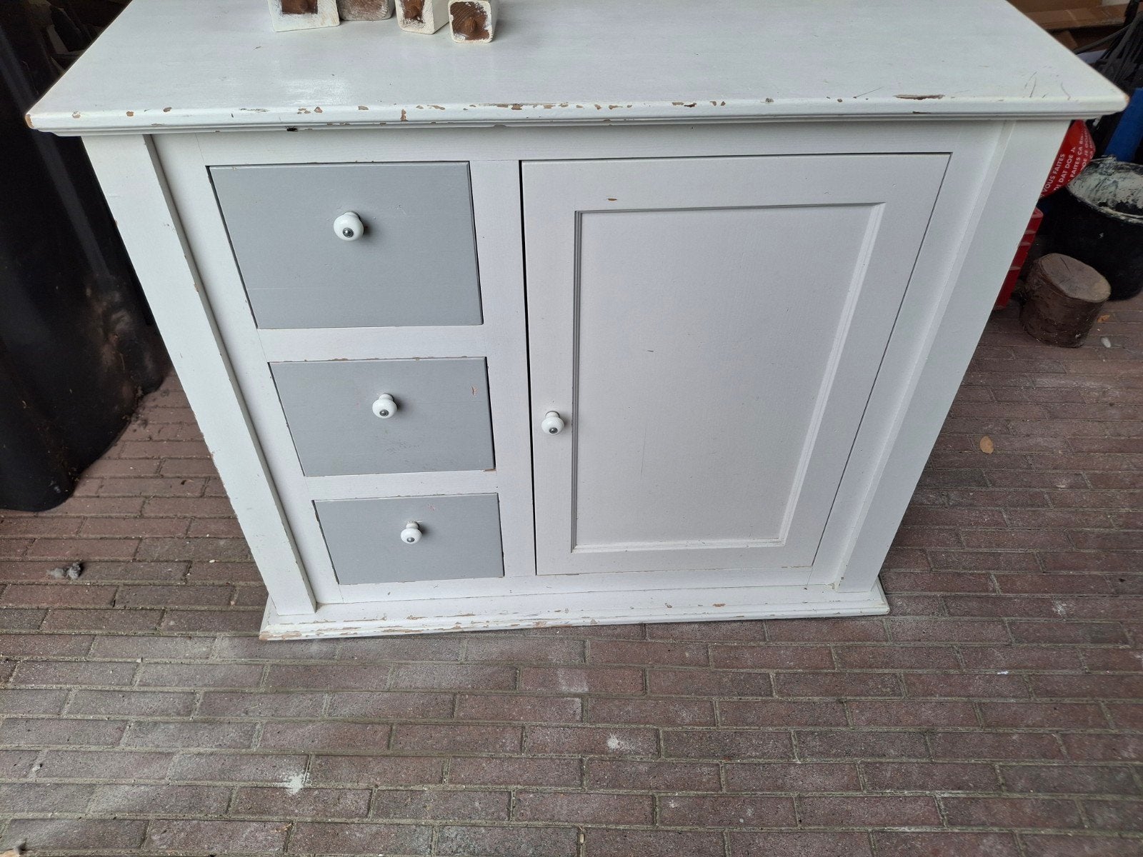 kast, Huis en Inrichting, Ophalen, Gebruikt, 100 tot 150 cm, Grenenhout