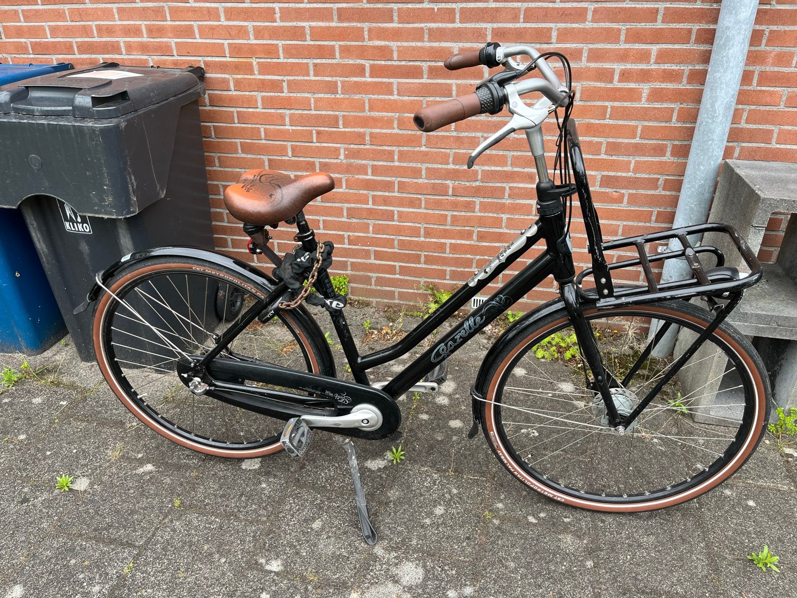 Gazelle Miss Grace damesfiets - Zwart met bruine accenten, Ophalen, Velgrem, Gazelle, 53 tot 56 cm