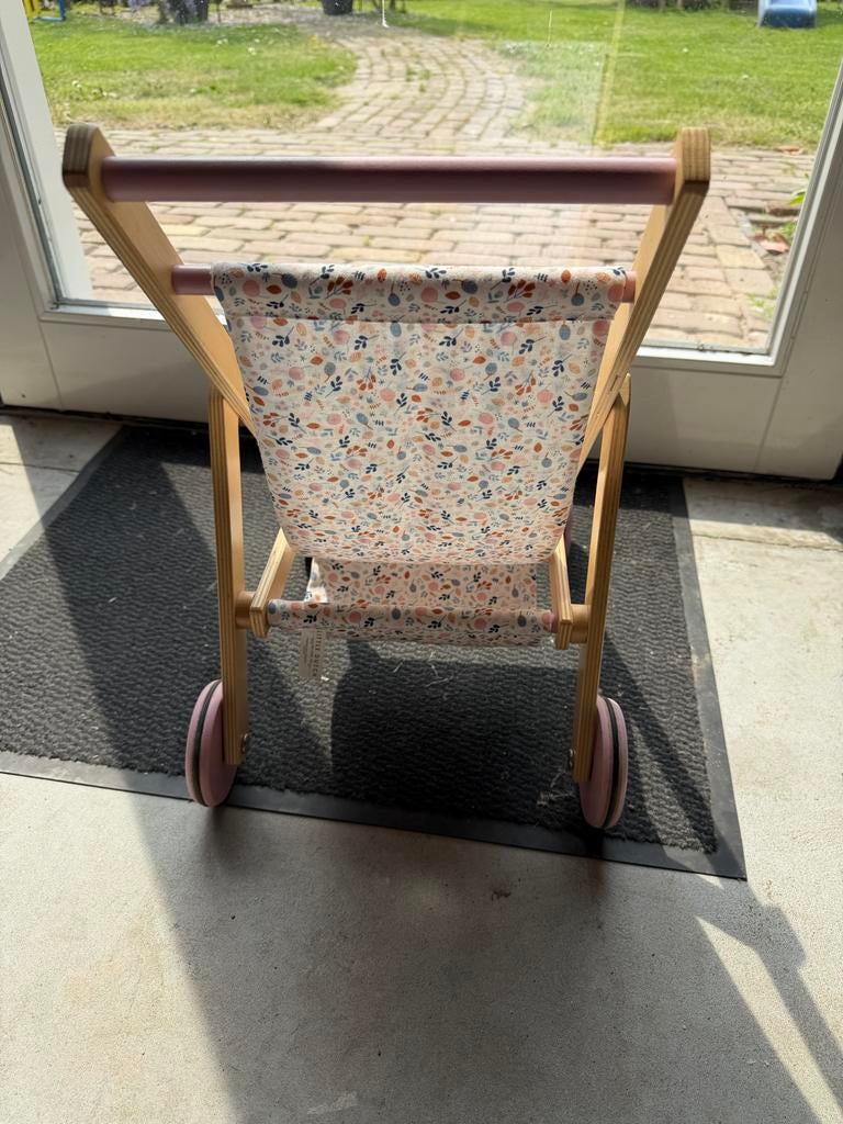 Little Dutch houten poppenbuggy met bloemenprint, Kinderen en Baby's, Speelgoed | Poppen, Ophalen, Zo goed als nieuw, Overige typen