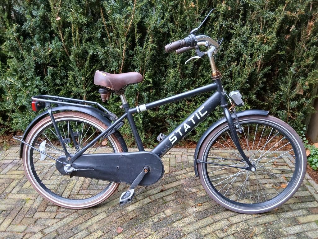 24 inch kinderfiets - Static - antraciet / bruin, Fietsen en Brommers, Ophalen, Terugtraprem, Versnellingen, Static