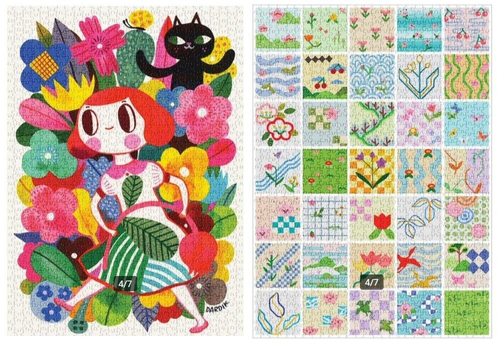 2 puzzels van Soonness plastic vrij 1000 stukjes+gratis item, Hobby en Vrije tijd, Denksport en Puzzels, Zo goed als nieuw, 500 t/m 1500 stukjes