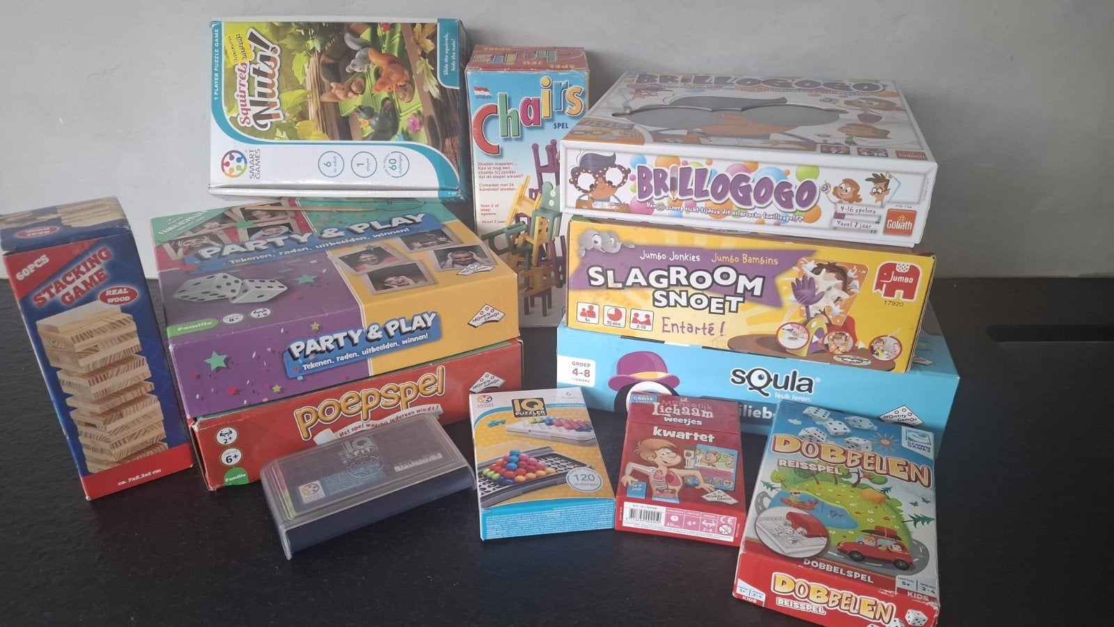 Gezelschapsspellen Bundel: 12 Leuke Spellen voor Jong & Oud, Hobby en Vrije tijd, Gezelschapsspellen | Bordspellen, Ophalen, Gebruikt