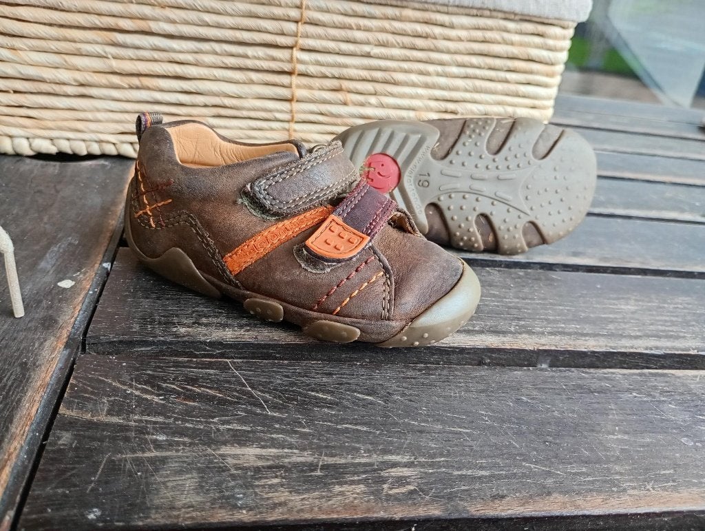 Elefanten bruine babyschoenen - echt leder - maat 19, Jongen of Meisje, Schoenen, Ophalen of Verzenden, Elefanten