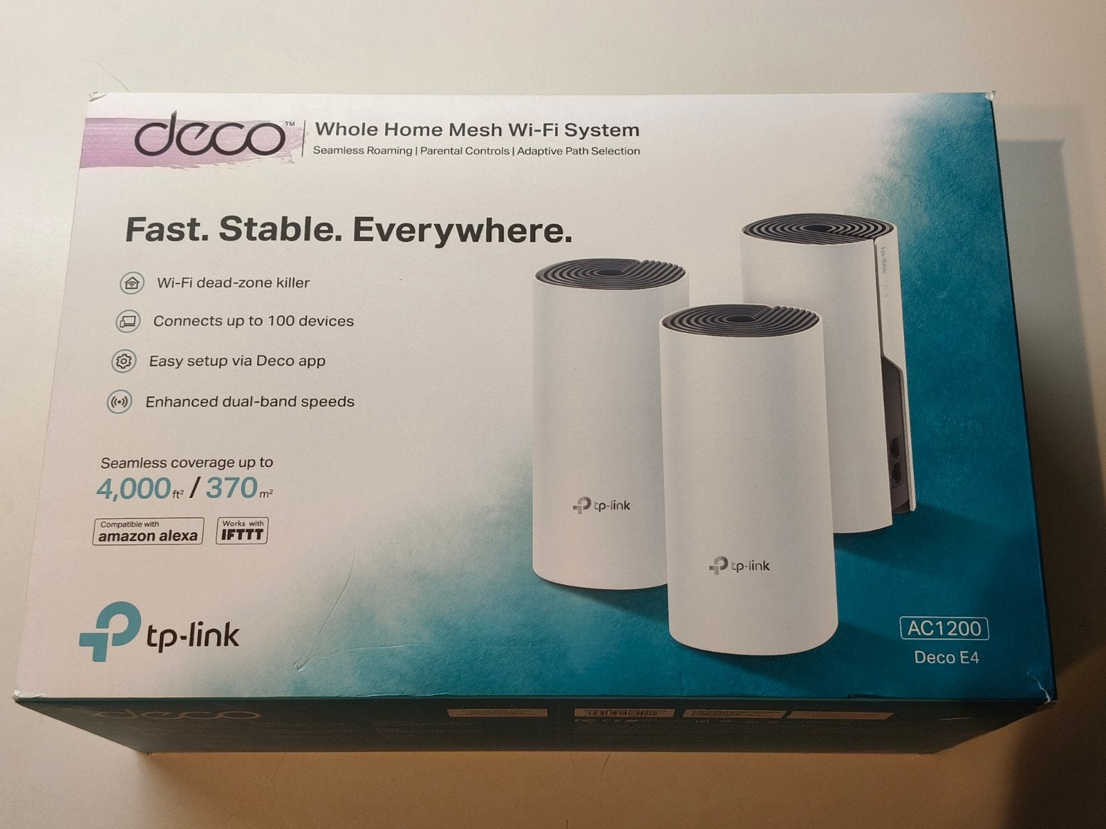 TP-Link Deco E4 AC1200 Mesh Wi-Fi Systeem (3-pack), Ophalen of Verzenden, Zo goed als nieuw, Router, TP-Link