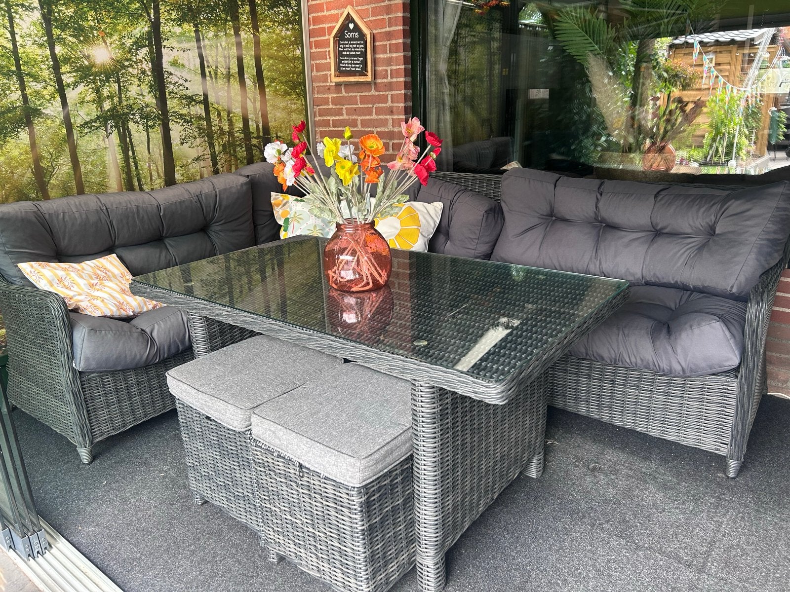 Camden Lounge-Diningset | Charcoal met nieuwe kussens, Tuin en Terras, Ophalen, Overige materialen, Gebruikt, Loungeset