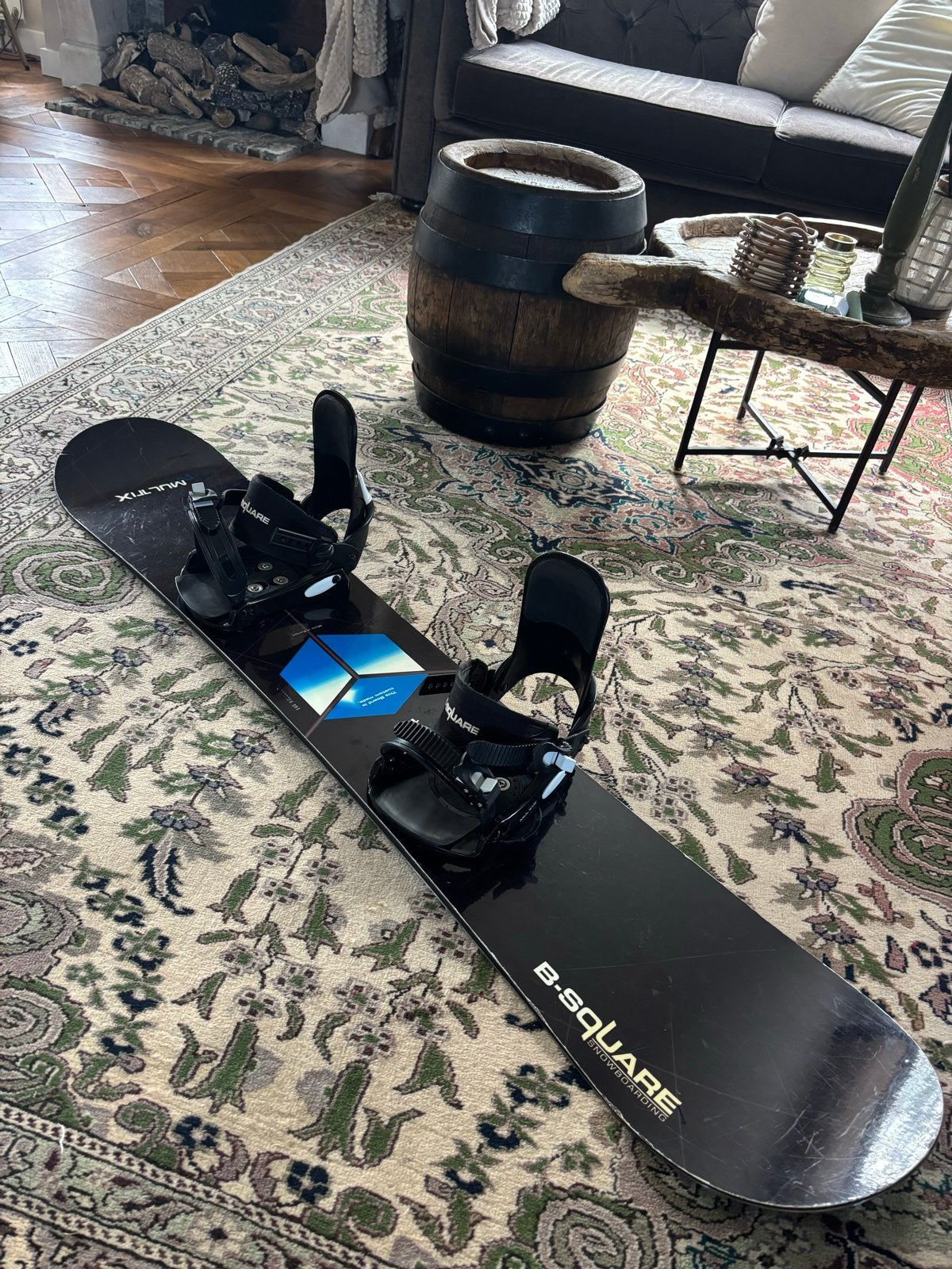 Snowboard B-Square 145 cm met bindingen en tas, Ophalen of Verzenden, Gebruikt, Board